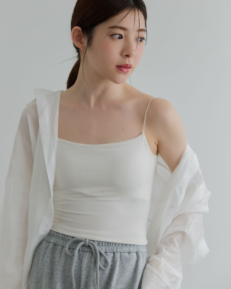 スパゲティショルダーカップ付きクロップドキャミソール